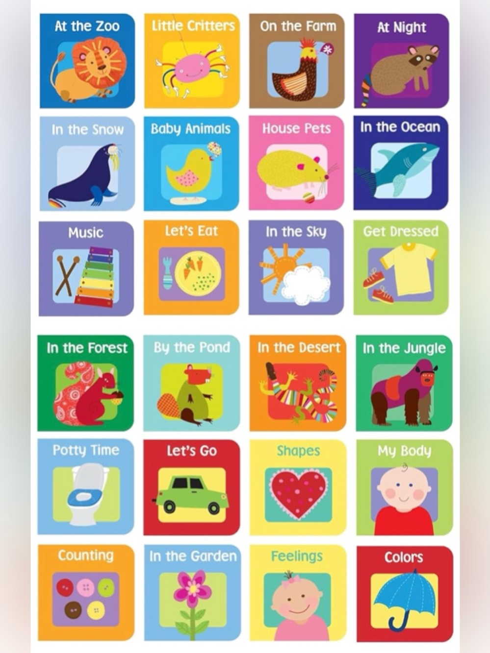 Pi Kids - 22 Tiny Board Books Early Learning + bonus pouch - baby first books